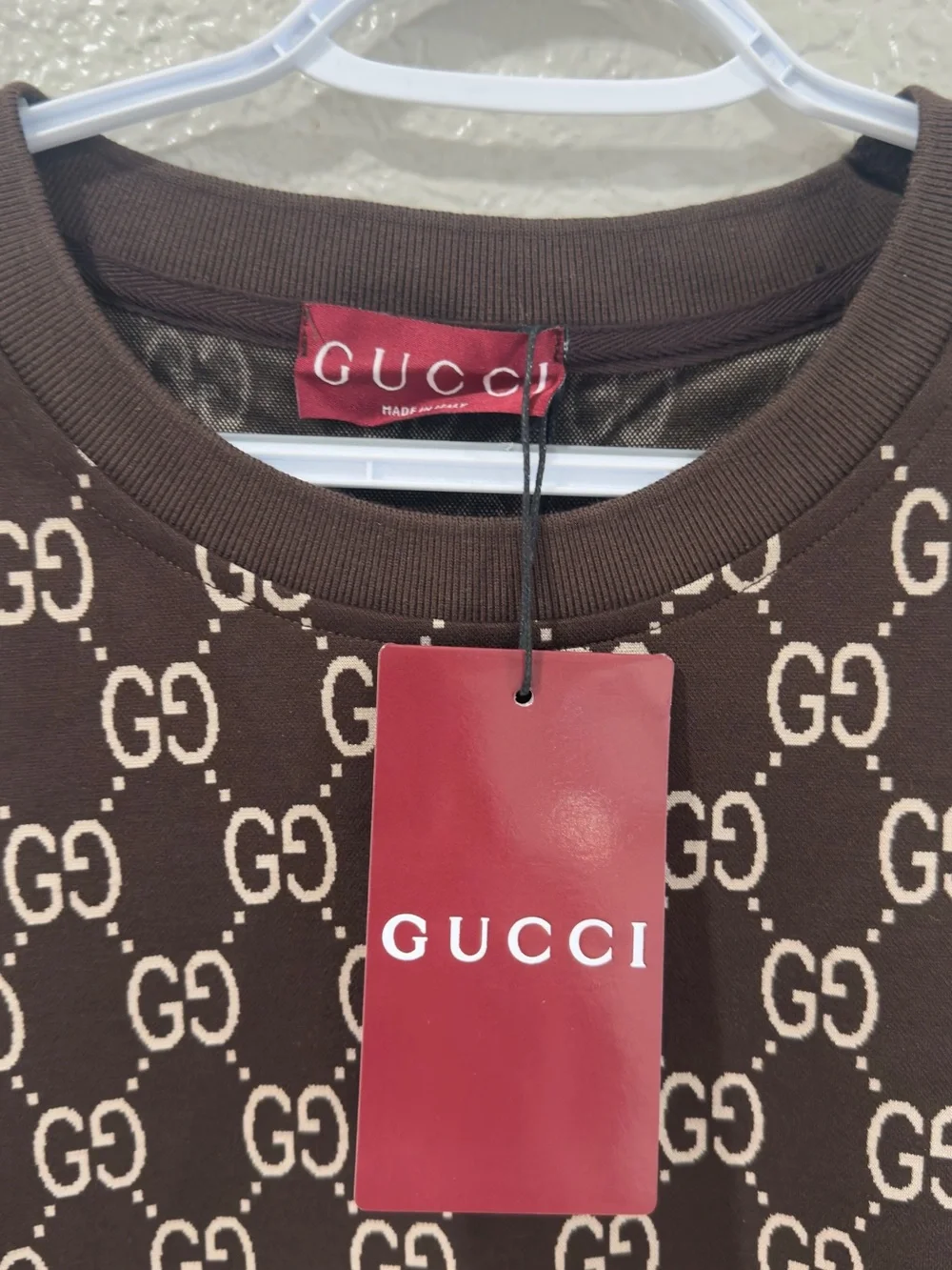 Gucci Brown GG Monogram Short Sleeve Tee